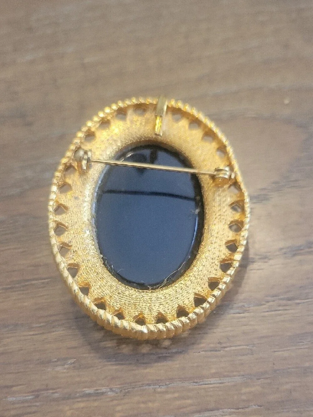 Vintage D&E Juliana 4 Celebrity Onyx Glass Rose Pendant Brooch Beautiful